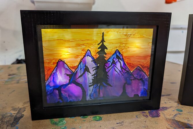 Alcohol Ink Light Boxes - Step 2: Painting with alcohol inks (how you get the kaleidoscope look)