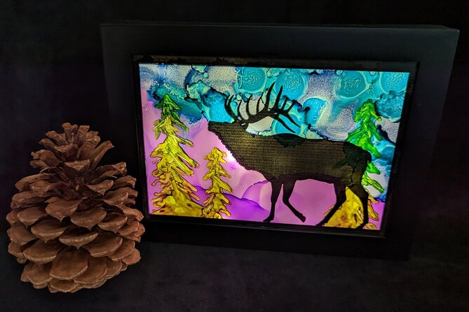 Alcohol Ink Light Boxes - Step 4: Framing and leaving with a finished gift-ready piece